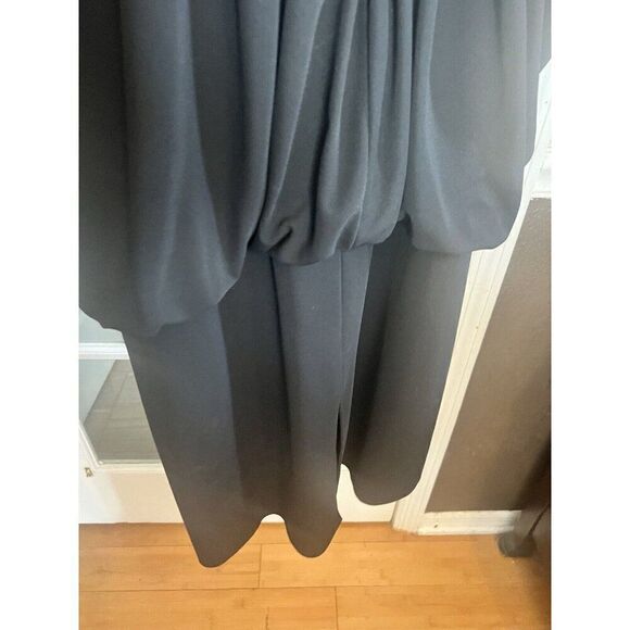 VTG STRONG SHOULDER COCKTAIL DRESS BATWING SLEEVE Animal Print Velvet Oversized - Picture 7 of 9